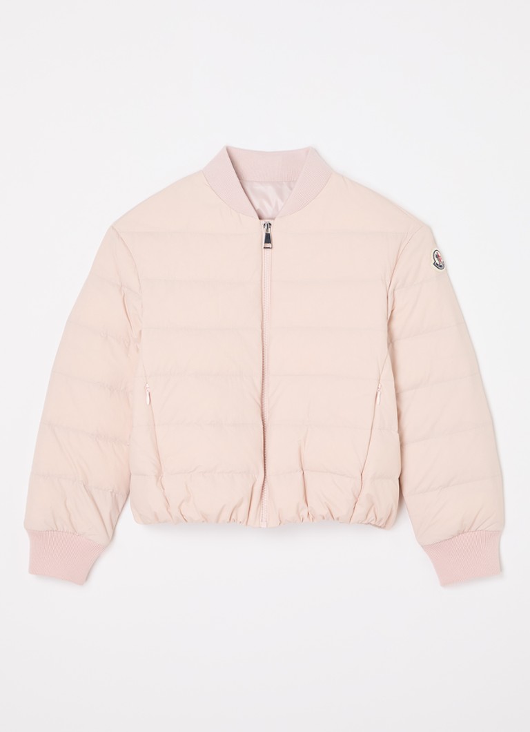 Moncler Meisjes Pailly puffer jack met logo in de kleur Lichtroze, maat: 152