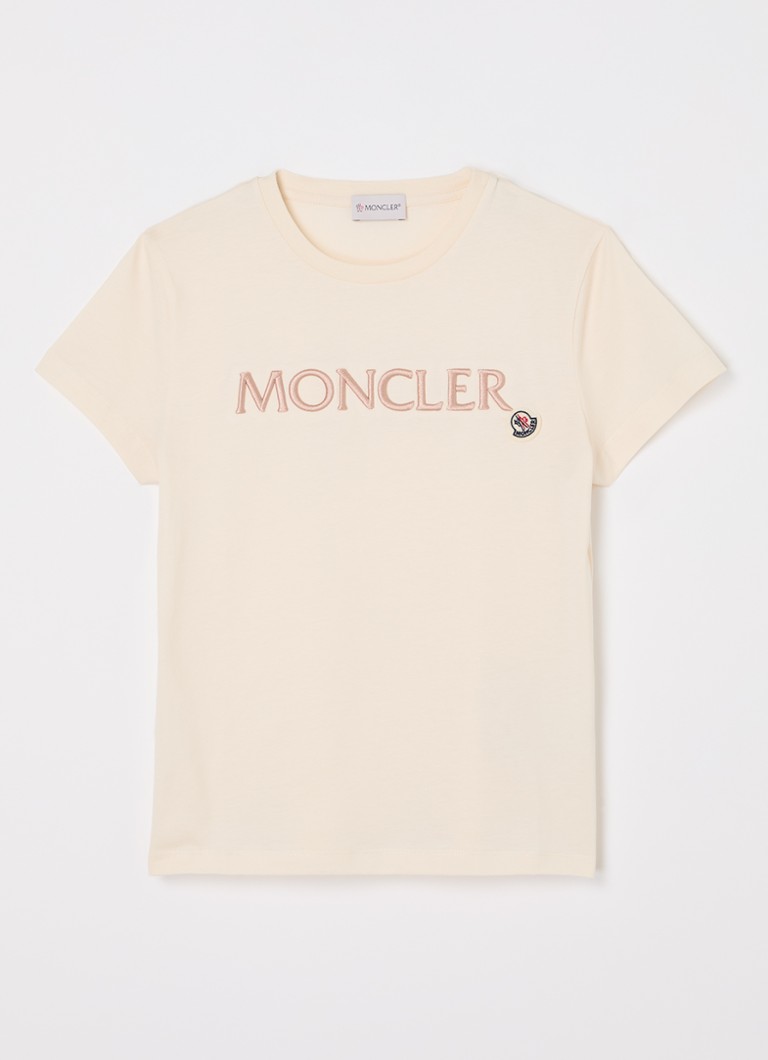 Moncler Meisjes T-shirt met logoborduring in de kleur Beige, maat: 152