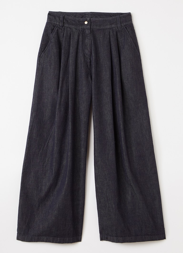 Moncler Meisjes Wide leg jeans met plooidetail in de kleur Indigo, maat: 14A=164