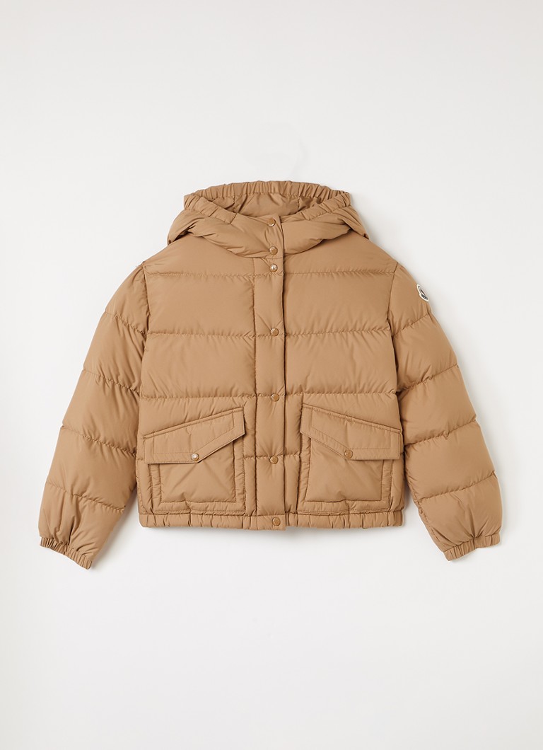 Moncler Meisjes Phelanta pufferjack met donsvulling en klepzakken in de kleur Cognac, maat: 10A=140