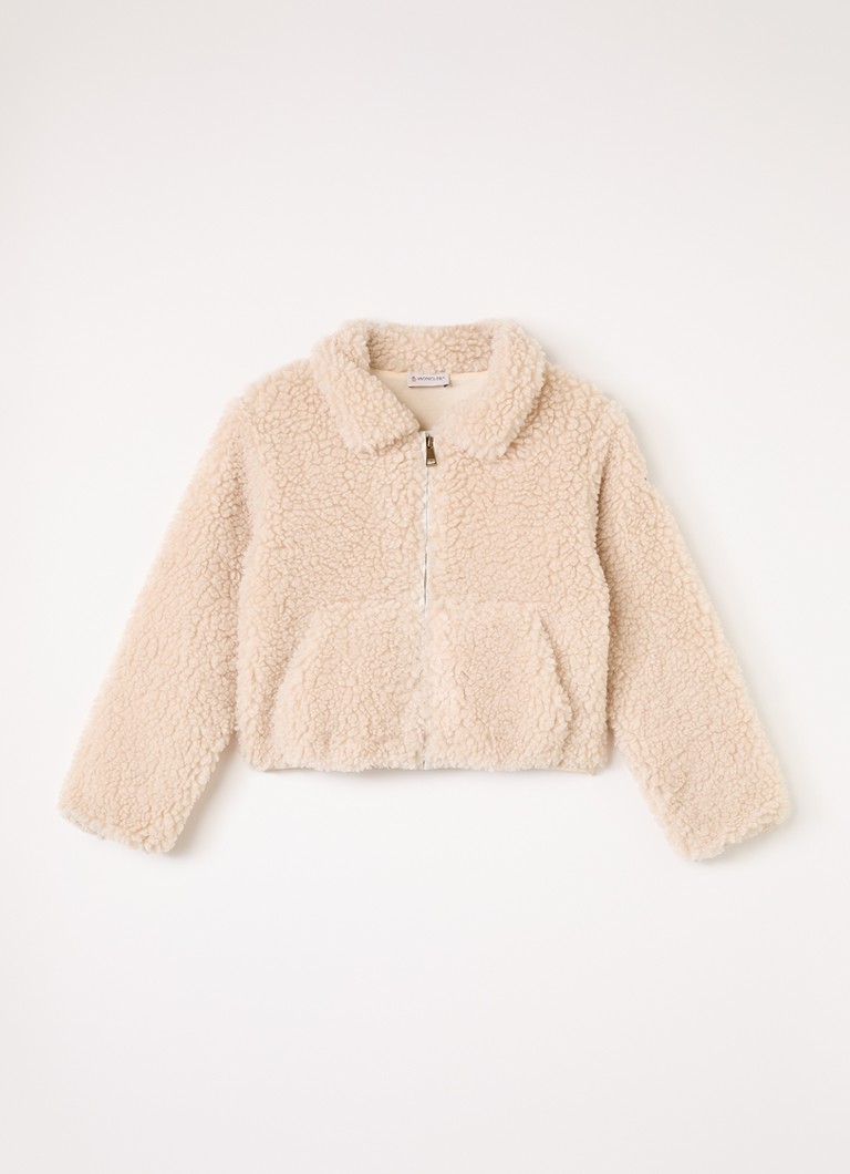 Moncler Meisjes Sweatvest van teddy in de kleur Beige, maat: 4A=104