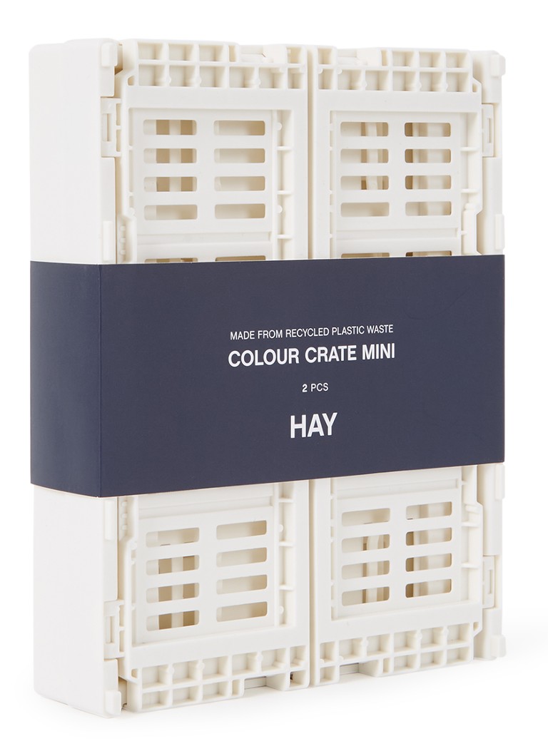 Hay Colour Crate Mini vouwkrat set van 2 Gebroken wit - Deal