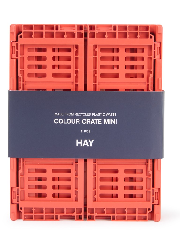 Hay Colour Crate Mini vouwkrat set van 2 Rood - Deal