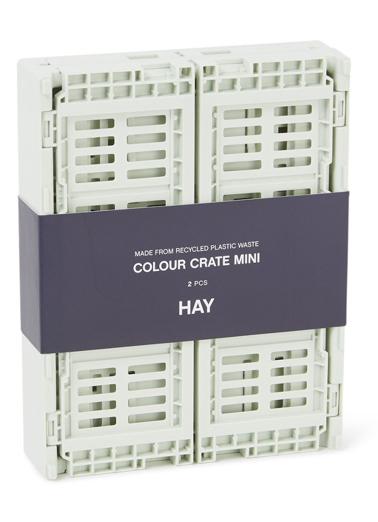 Hay Colour Crate Mini vouwkrat set van 2 Mint - Deal