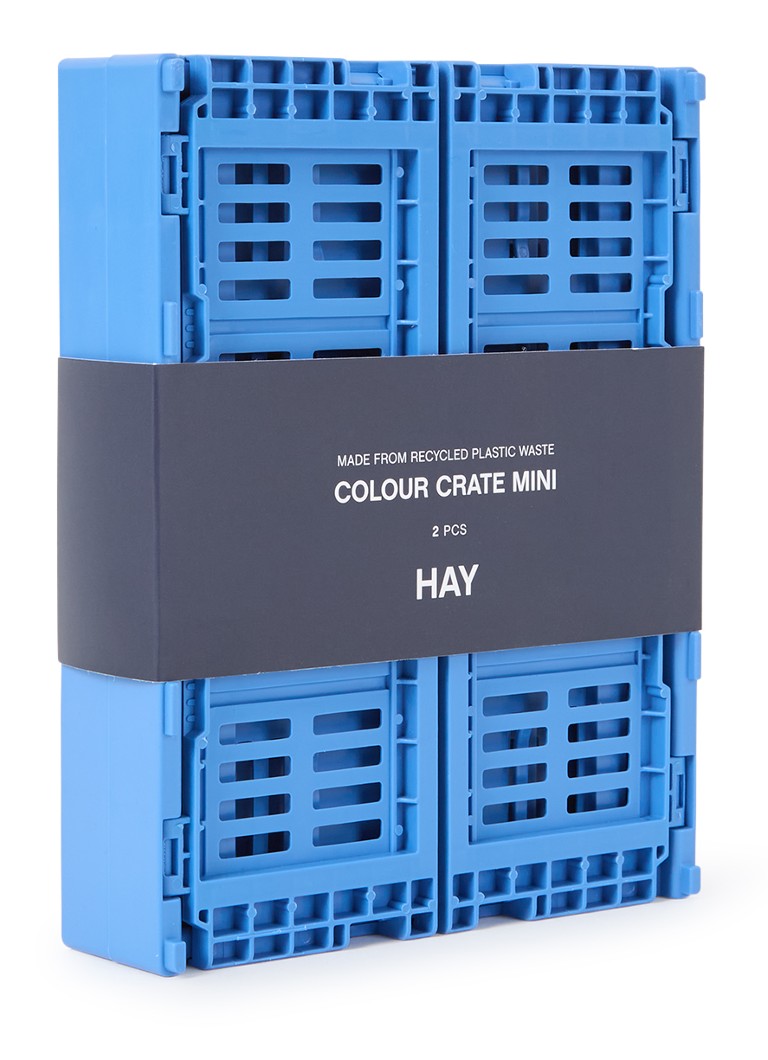 Hay Colour Crate Mini vouwkrat set van 2 Blauw - Deal