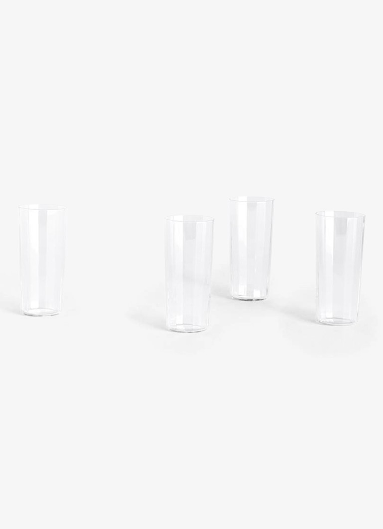 Hay Angle Tall longdrinkglas set van 4 Transparant - Deal