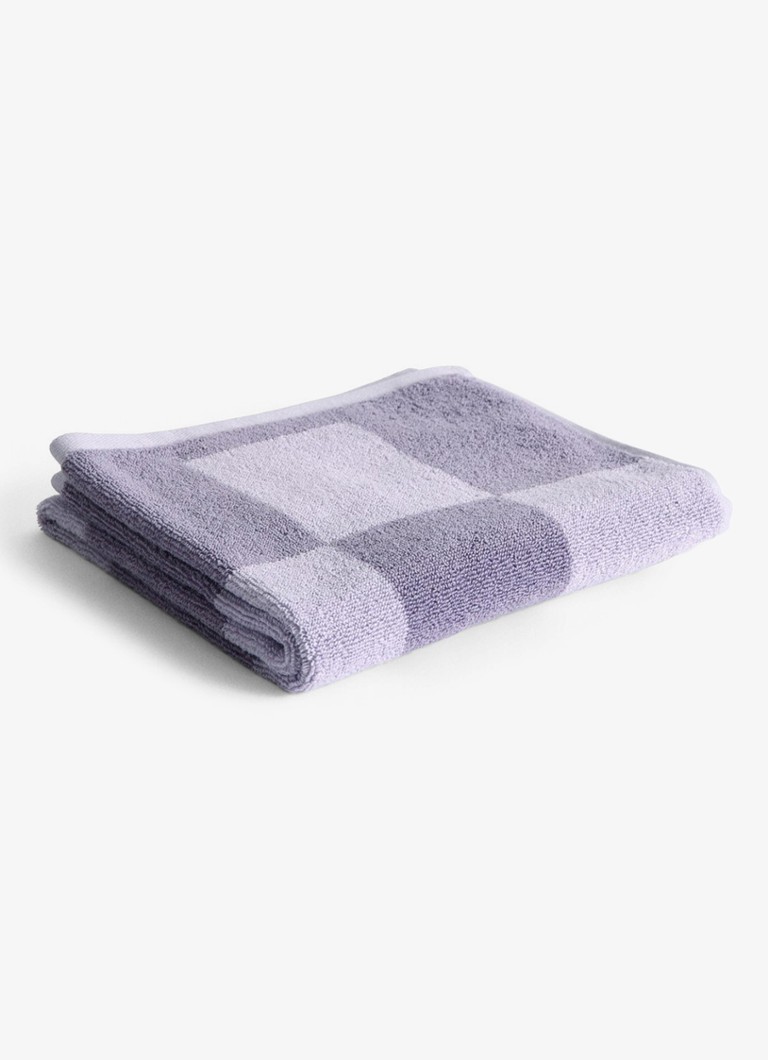 Hay Check badhanddoek 50 x 90 cm Lavendel