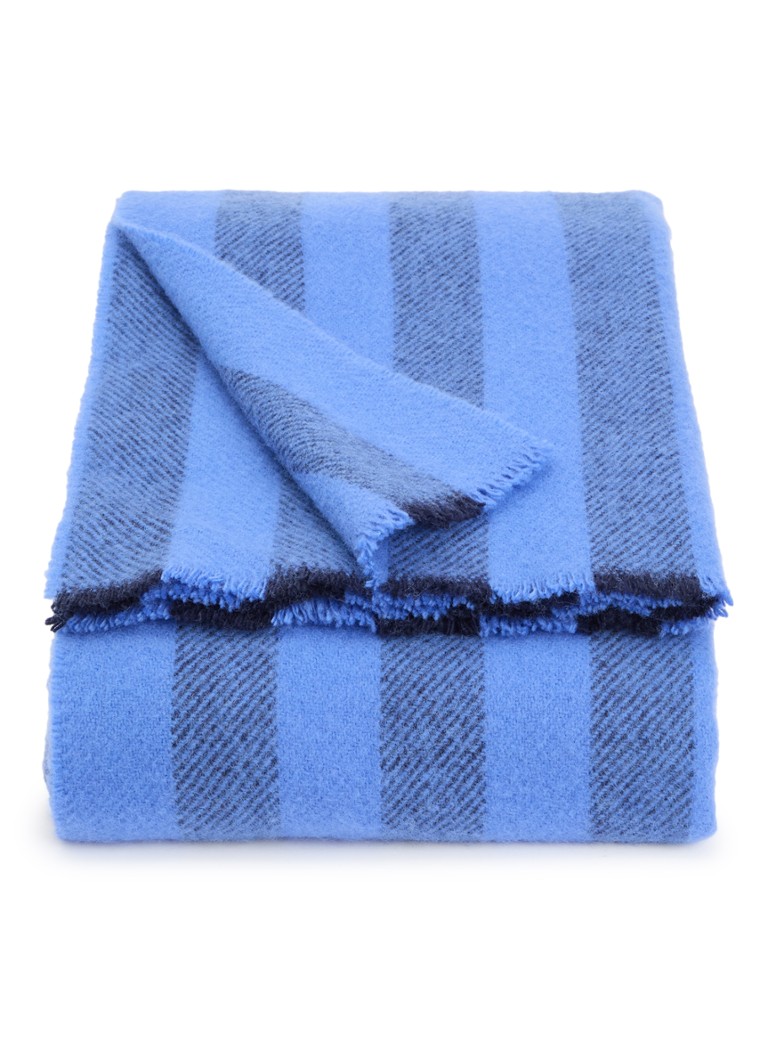 Hay Duo plaid van wol 180 x 130 cm Blauw - Deal