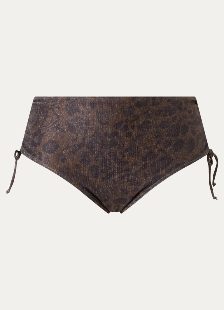PrimaDonna Dames Ratjada hipster bikinislip met panterprint en lurex in de kleur Bronsgroen