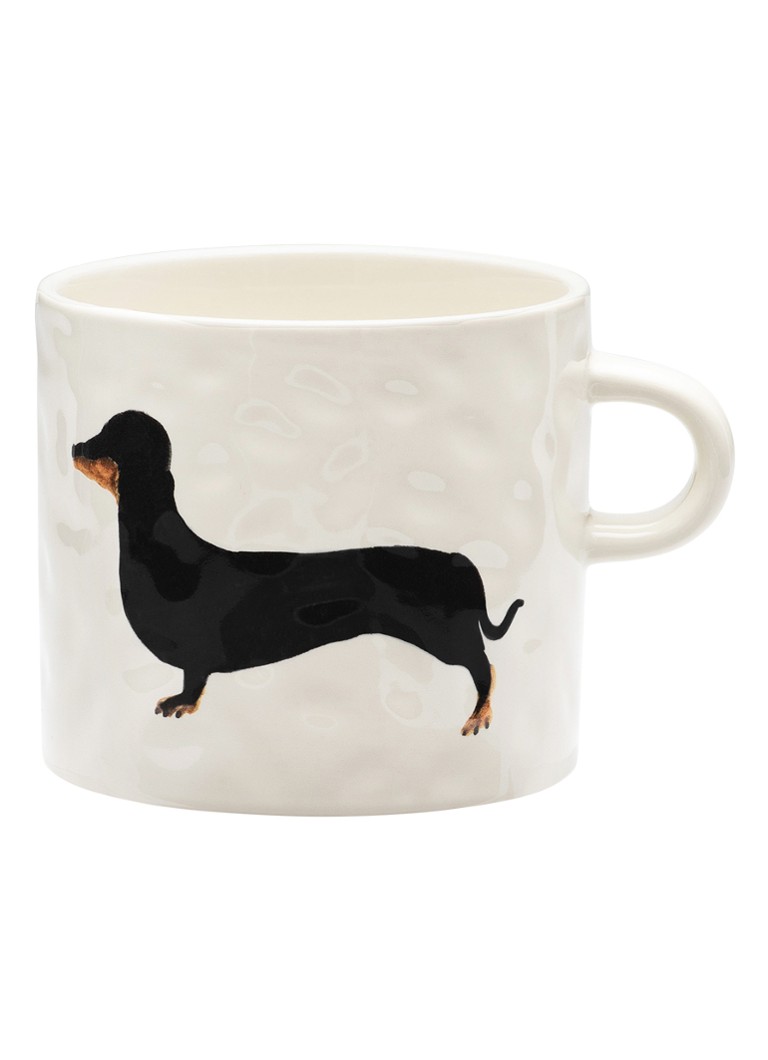 Anna + Nina Dachshund koffie mok 50cl wit - Deal