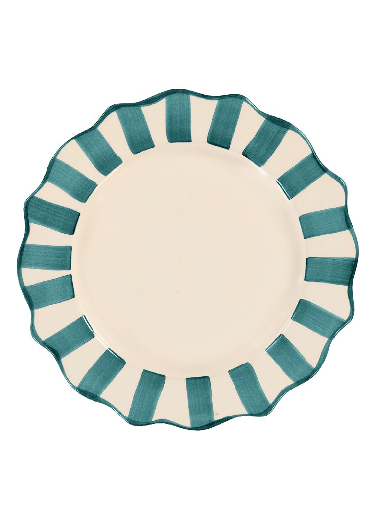 Anna + Nina Pine Scalloped dinerbord 26 cm Blauw - Deal
