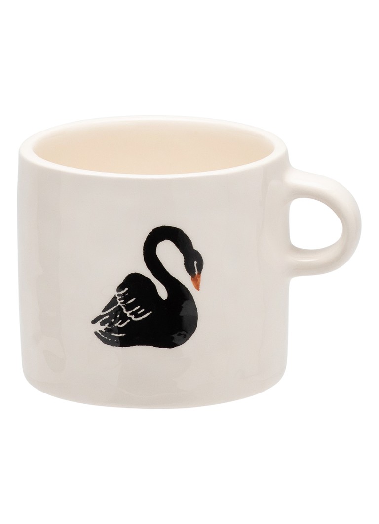 Anna + Nina Black Swan mok 40 cl Gebroken wit