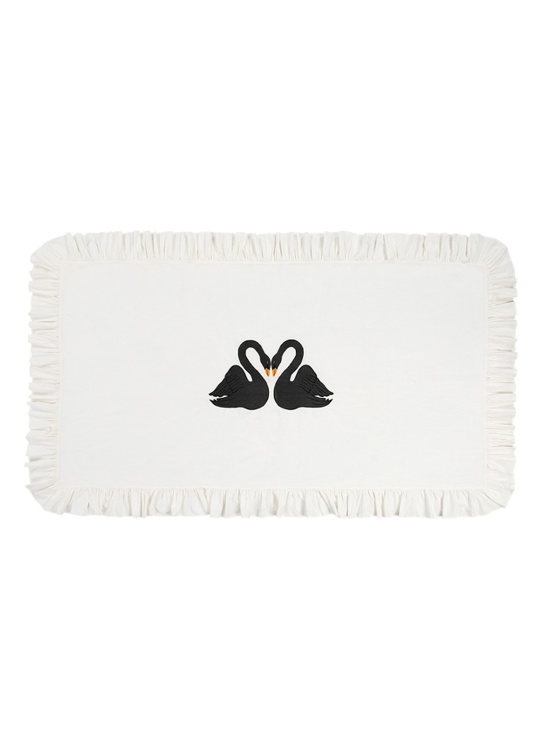 Anna + Nina Black Swan tafelkleed 255 x 155 cm Gebroken wit - Deal