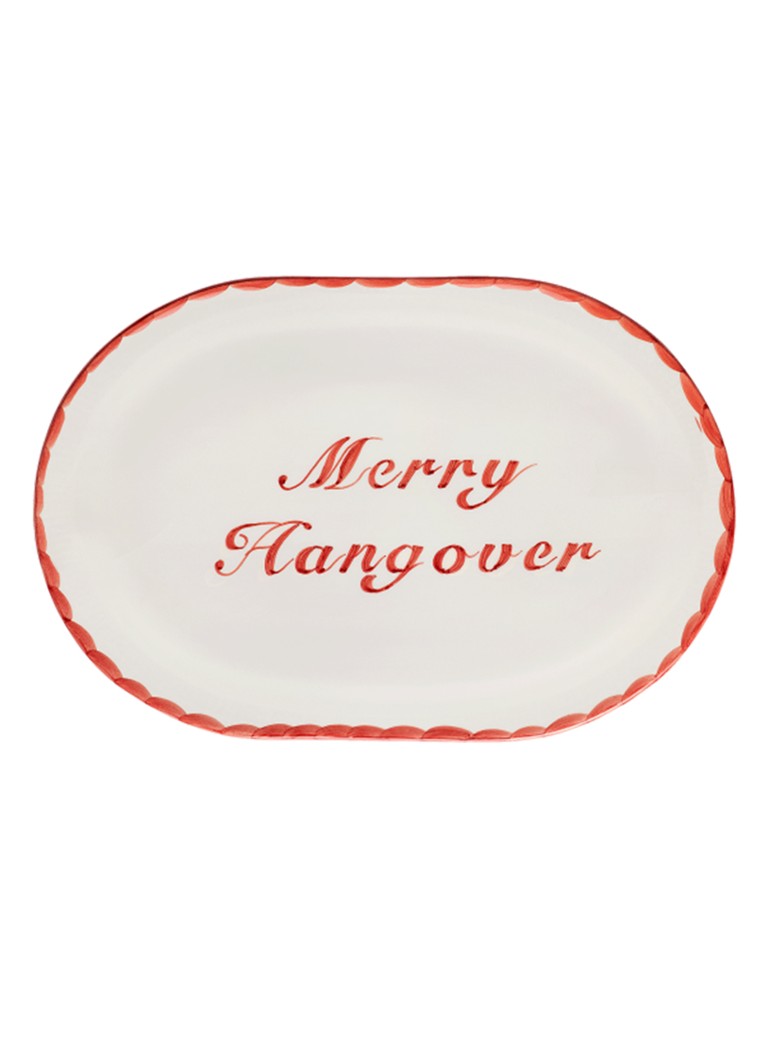 Anna + Nina Merry Hangover serveerschaal 40 cm Gebroken wit - Deal