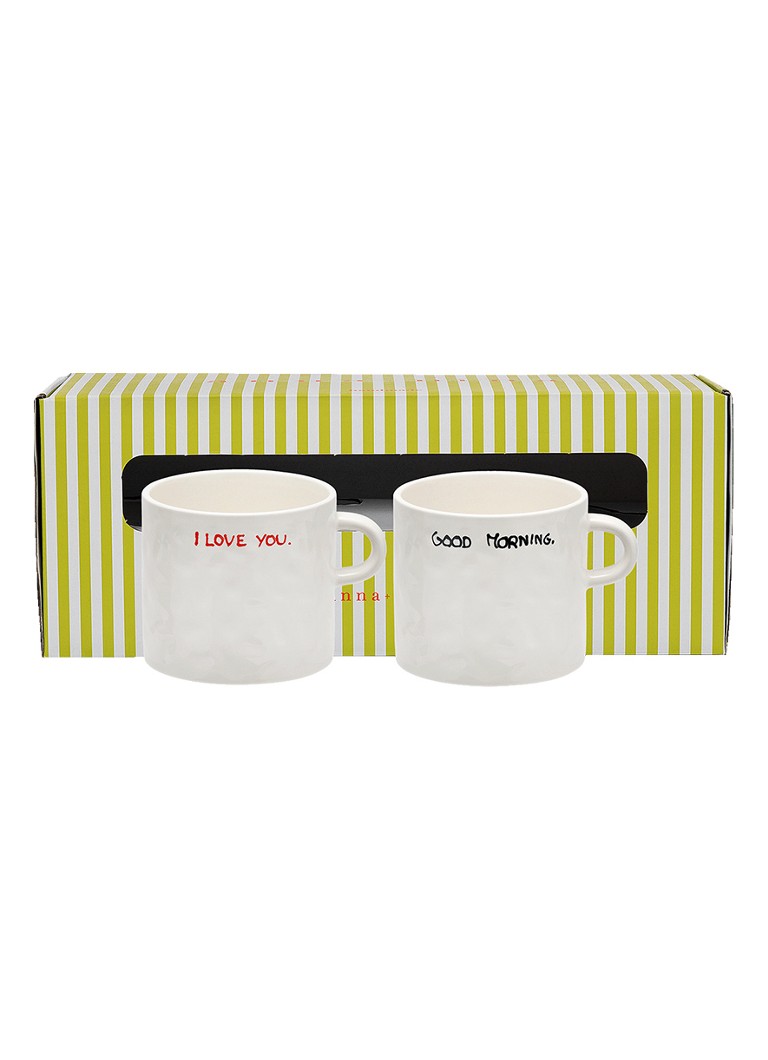 Anna + Nina Perfect Morning mok 50 cl set van 2 Gebroken wit - Deal