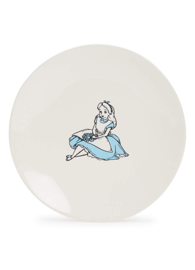 Anna + Nina Alice In Wonderland gebaksbordje 15 cm Gebroken wit - Deal