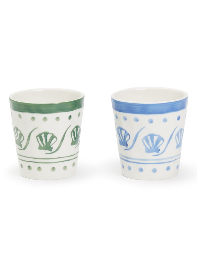 Anna + Nina Coastal Charm kopje 20 cl set van 2 Gebroken wit - Deal