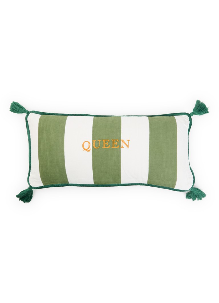 Anna + Nina Queen sierkussen 20 x 45 cm Groen - Deal