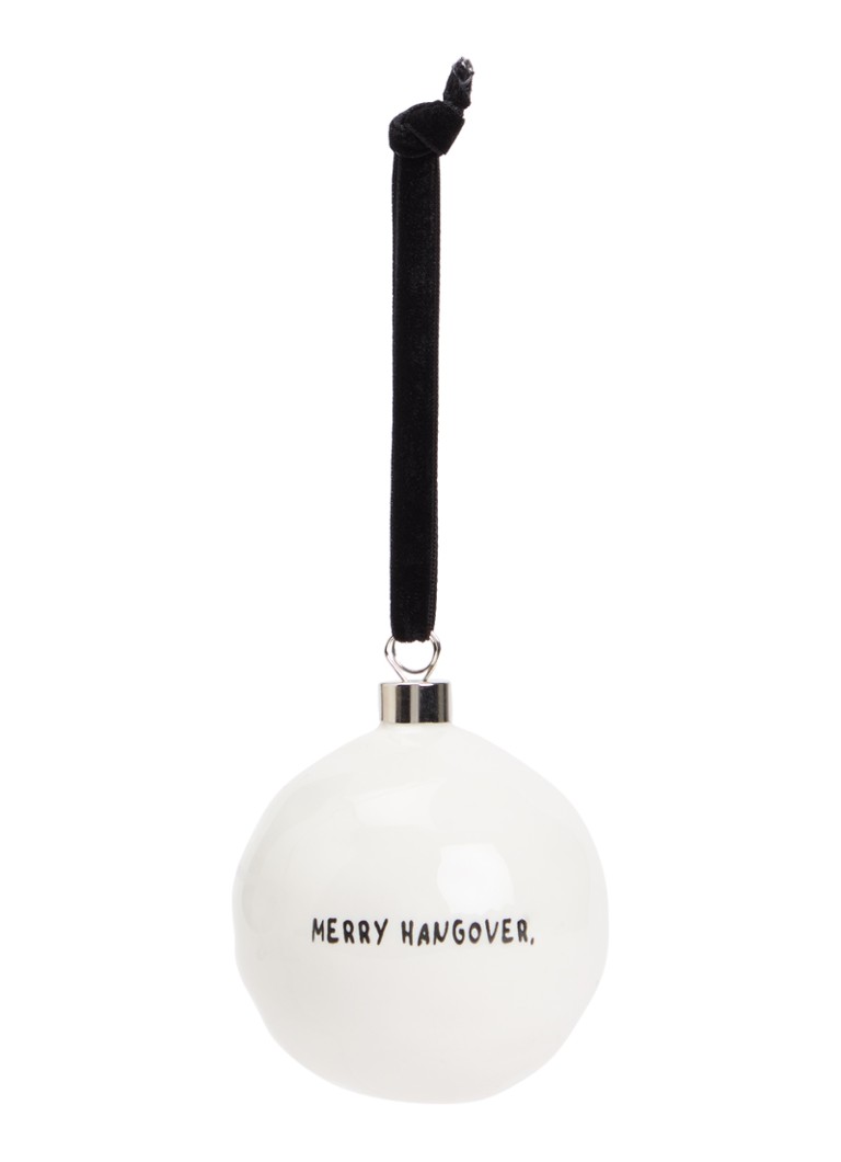 Anna + Nina Merry Hangover kerstbal 10 cm Wit - Deal