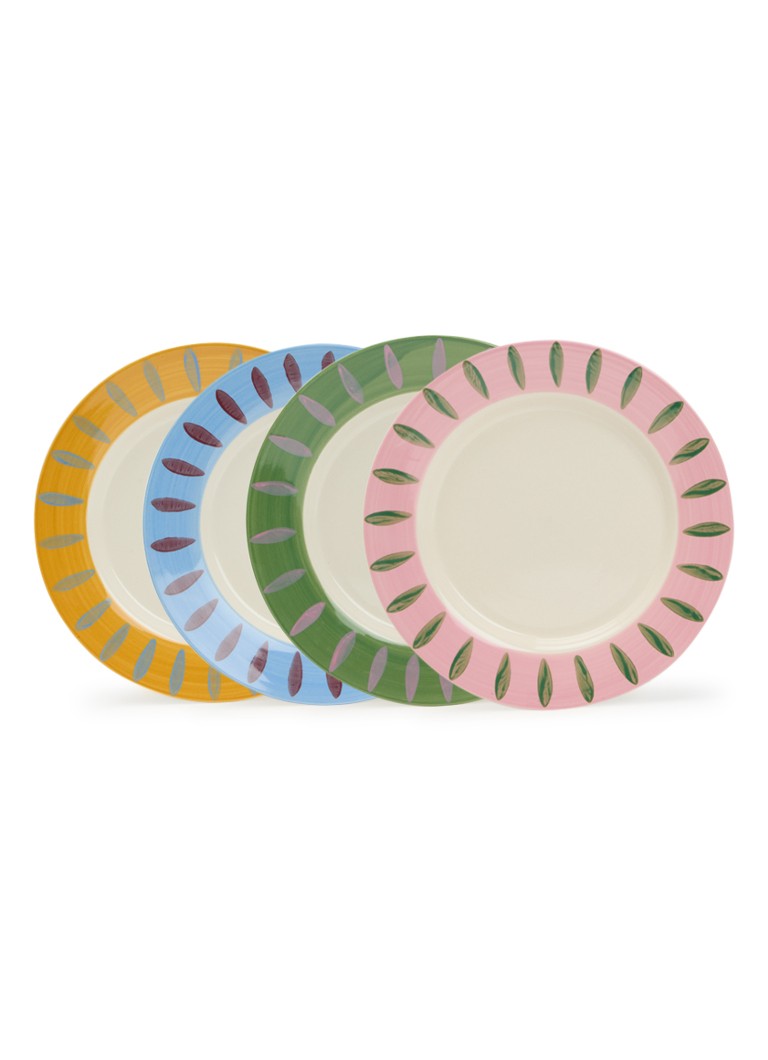 Anna + Nina Dreamy ontbijtbord 22 cm set van 4 Blauw - Deal