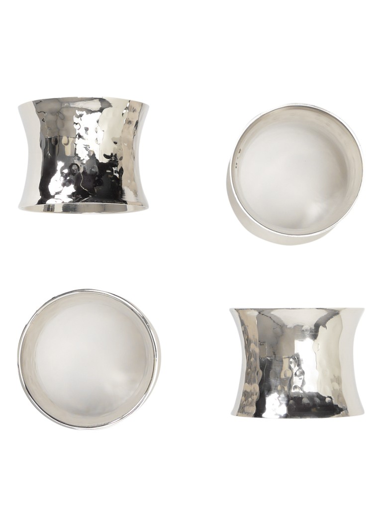 Anna + Nina Silver Linings servetring set van 4 Zilver - Deal