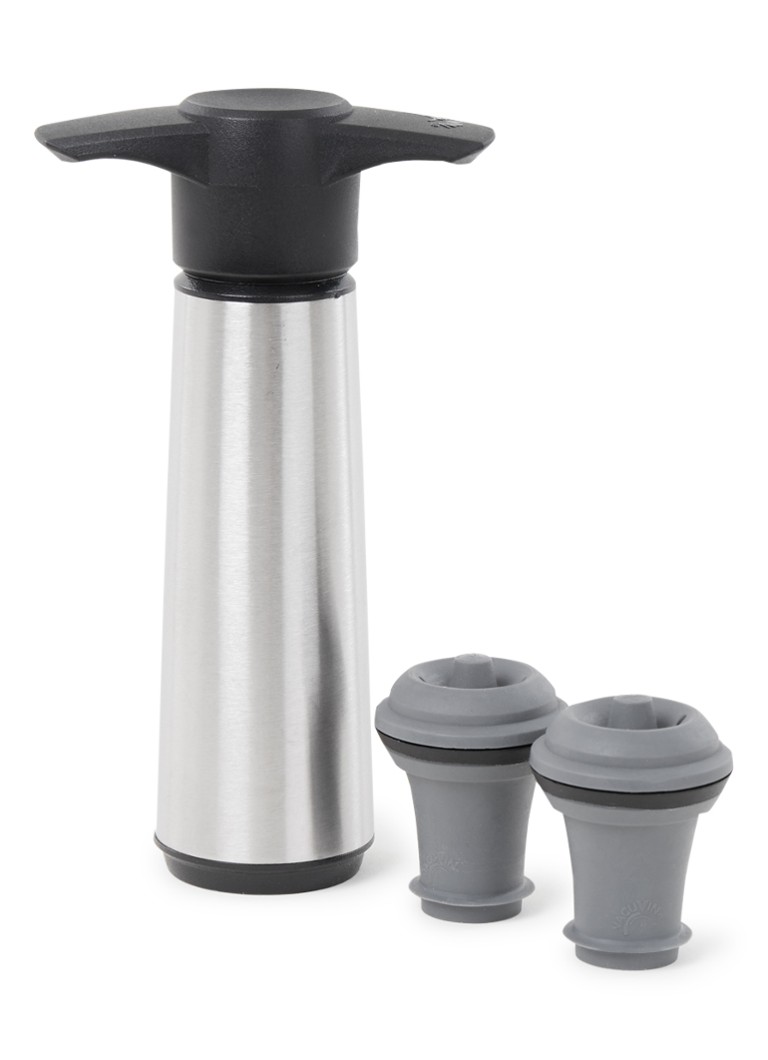 Vacu Vin Wine Saver vacuüm pomp met wijnstopper set van 3 Zilver - Deal