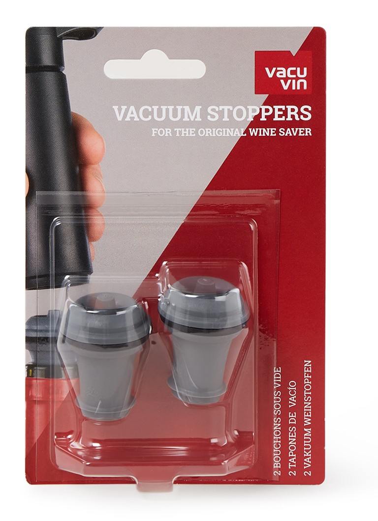 Vacu Vin Wine Saver vacuüm dop set van 2 Grijs - Deal