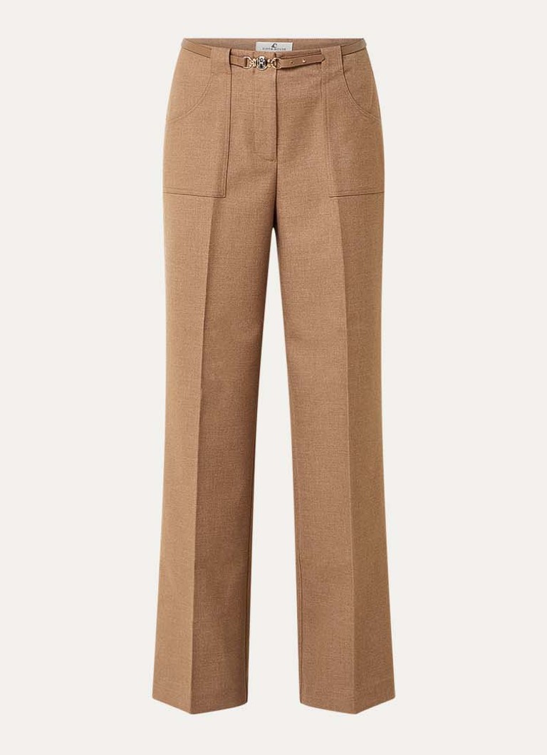 Fifth House Dames Ladaa high waist loose fit pantalon met persplooi in de kleur Camel