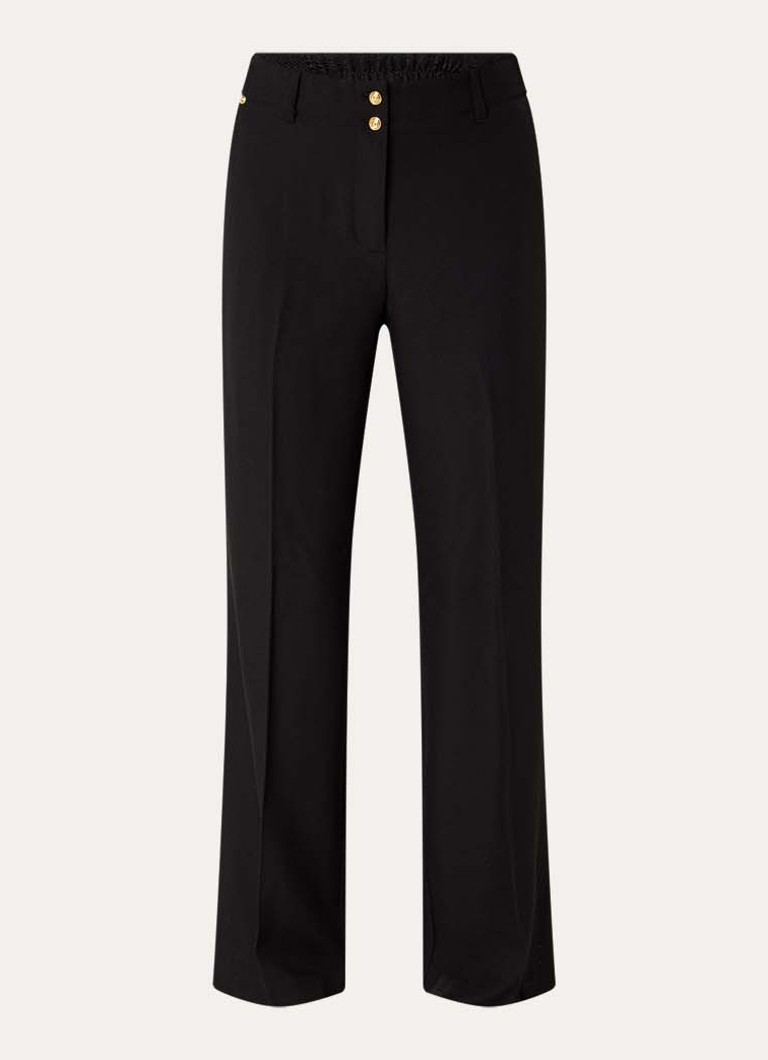 Fifth House Dames Lonni high waist tapered fit pantalon met steekzakken in de kleur Zwart