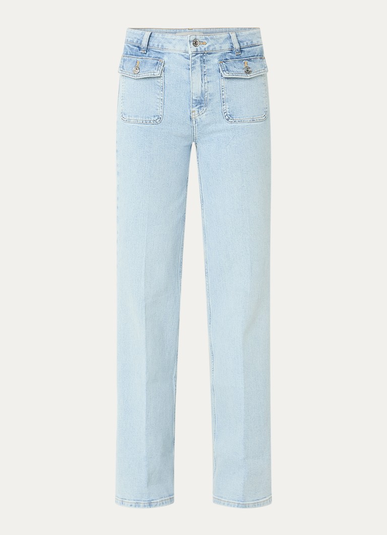 Fifth House Dames Bella high waist straight leg jeans met lichte wassing in de kleur Indigo