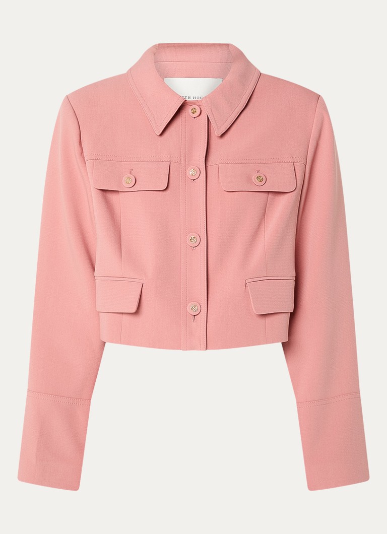 Fifth House Dames Mabelle cropped jack met klepzakken in de kleur Roze