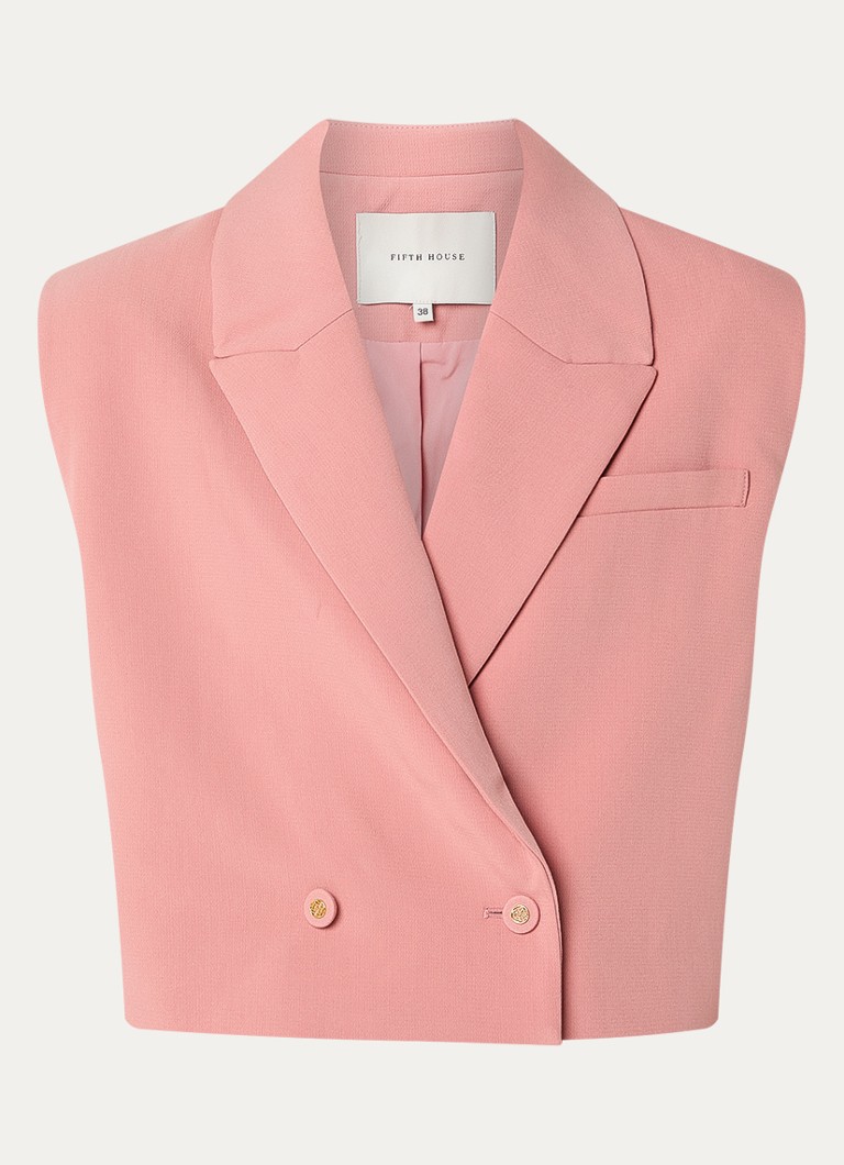 Fifth House Dames Mabelle gilet met schoudervulling in de kleur Roze