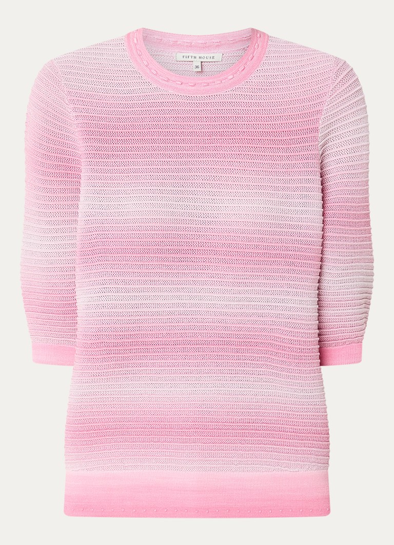 Fifth House Dames Marylou grofgebreide top met lurex in de kleur Roze
