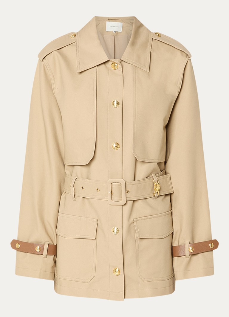 Fifth House Dames Michelle jack met ceintuur en klepzakken in de kleur Beige