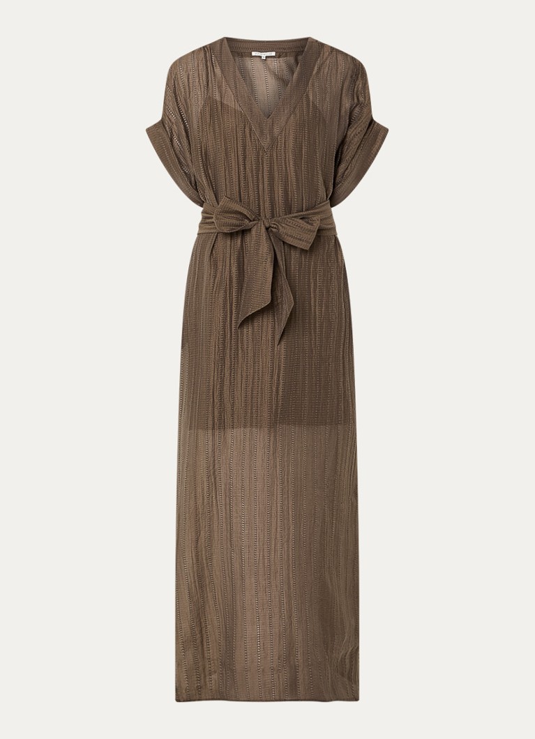 Fifth House Dames Myra maxi jurk met strikceintuur in de kleur Bruin