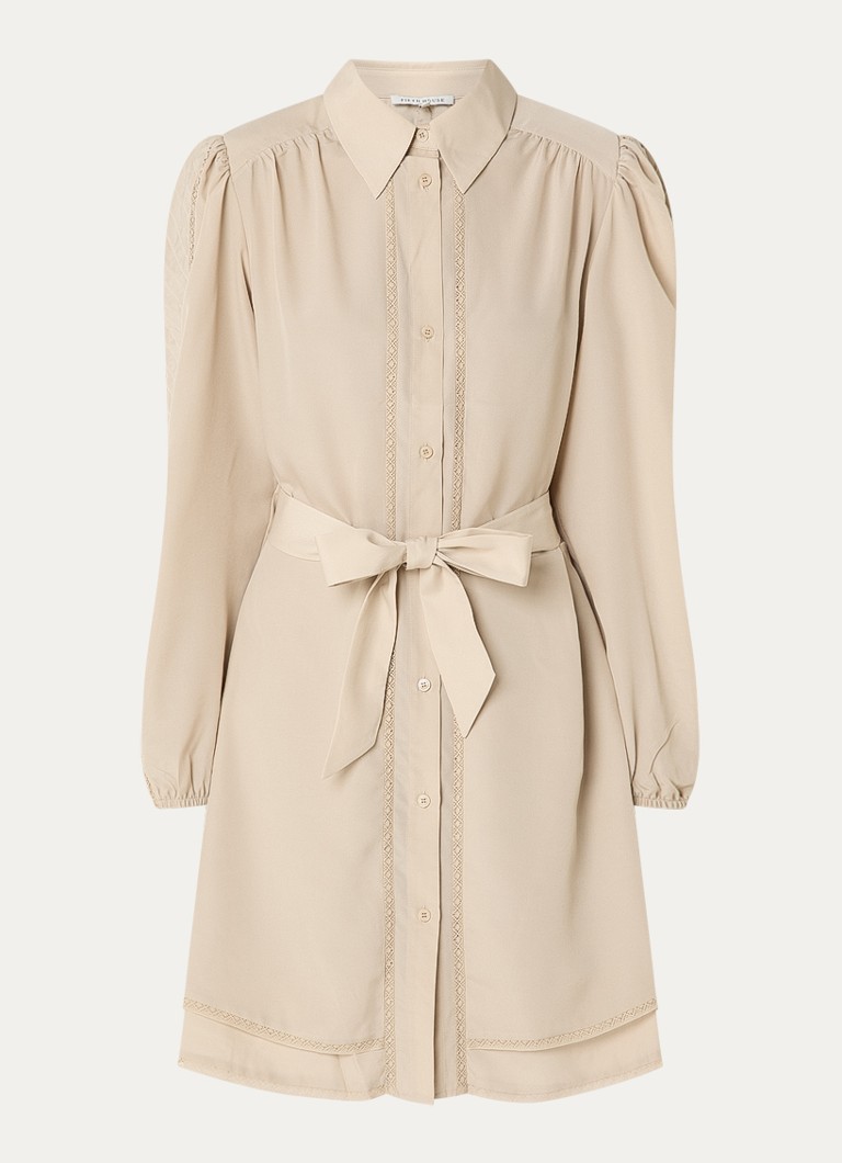 Fifth House Dames Odell mini blousejurk in de kleur Beige