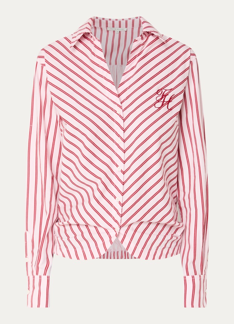 Fifth House Dames Nicoll blouse met logoborduring in de kleur Rood