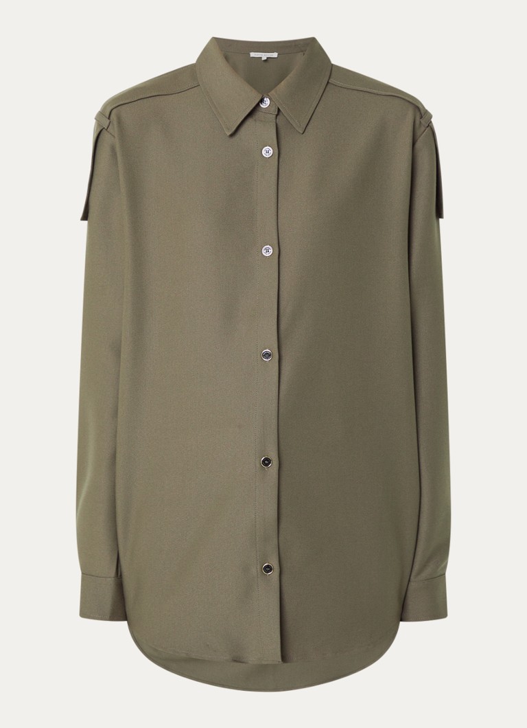 Fifth House Dames Phelia blouse met kraag in de kleur Groen