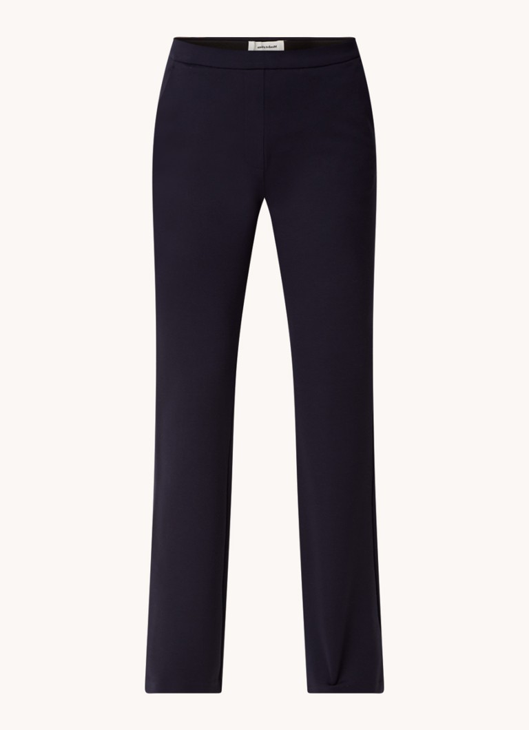 Modström Dames Tanny high waist flared fit broek met stretch in de kleur Blauwgrijs