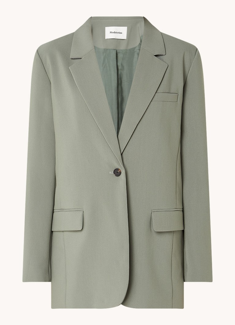 Modström Dames Gale blazer met klepzakken in de kleur Olijfgroen