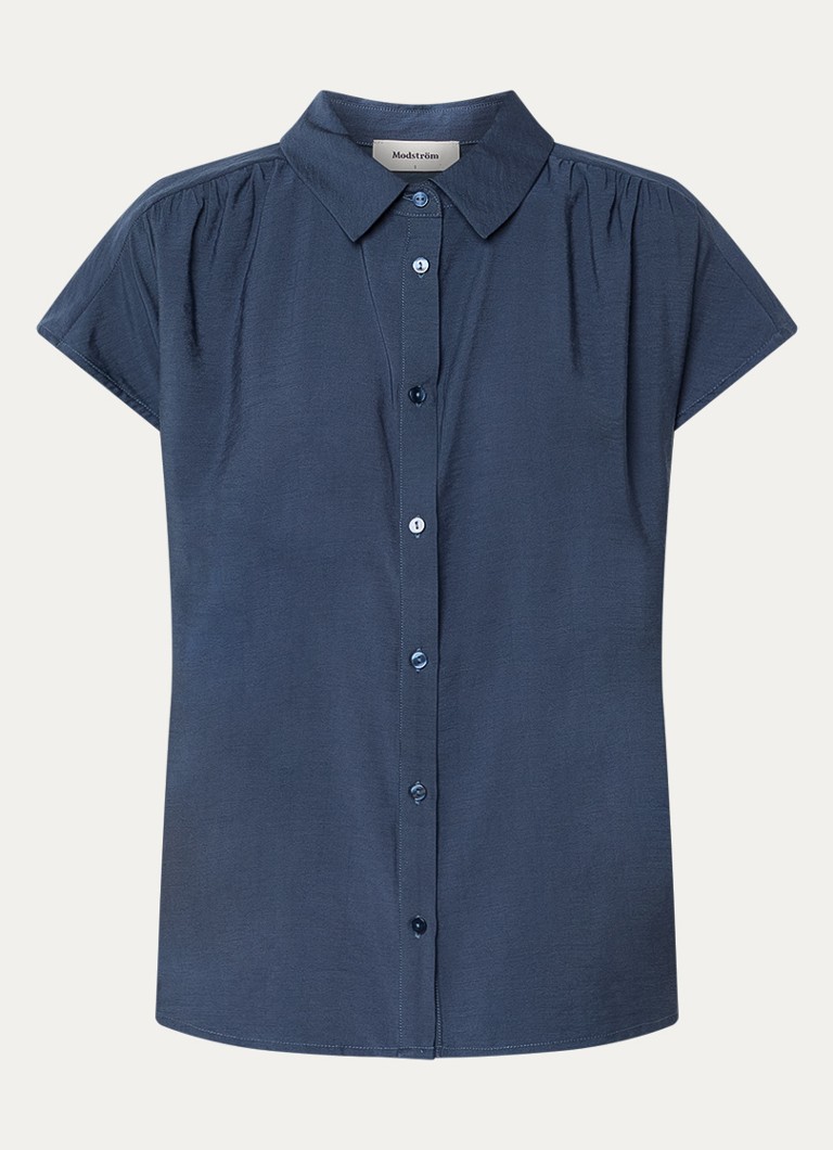 Modström Dames Nicki blouse met plooidetail in de kleur Indigo