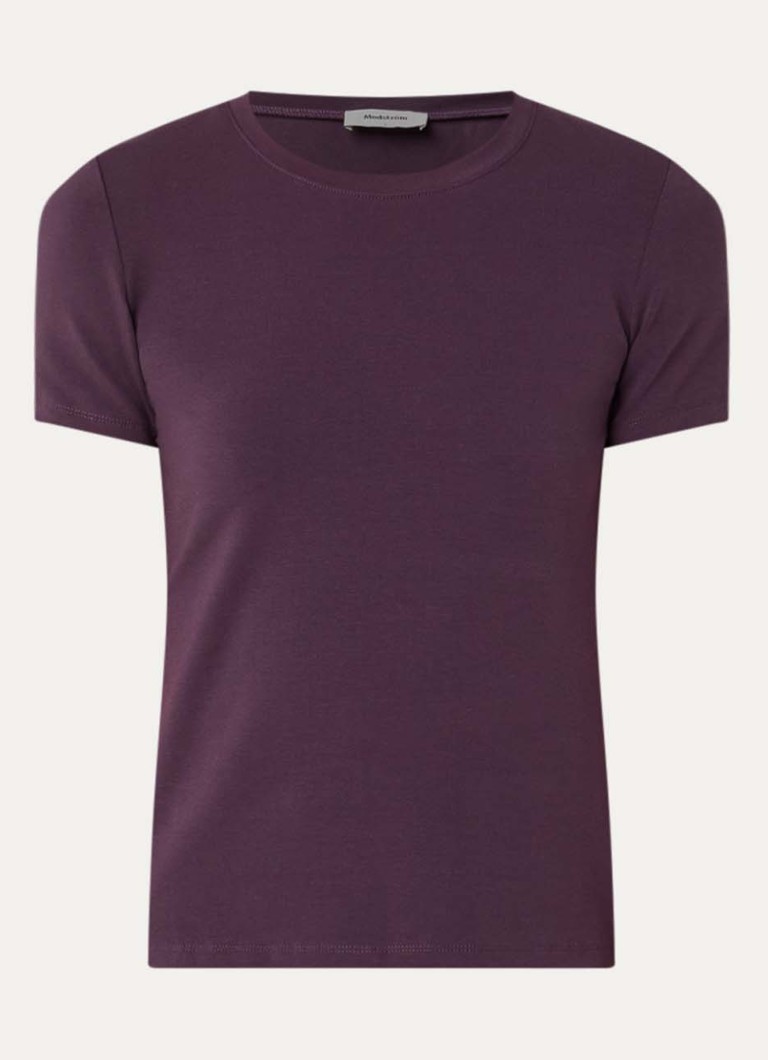 Modström Dames Dae T-shirt met ronde hals in de kleur Aubergine