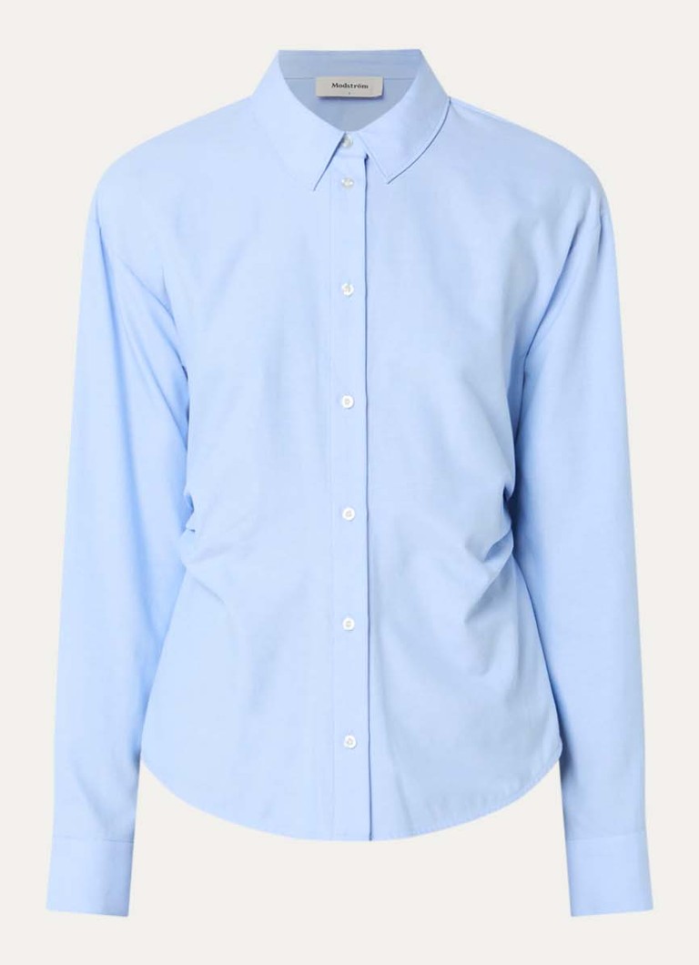Modström Dames Sioban blouse met plooidetail in de kleur Lichtblauw