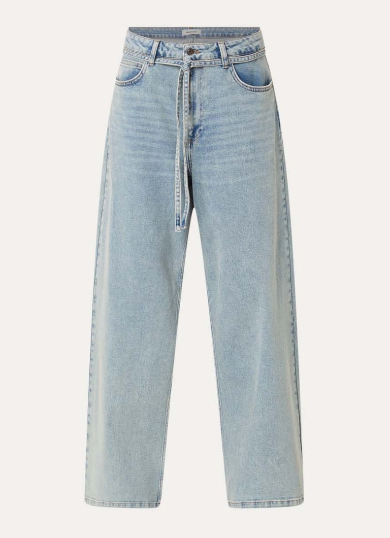 Modström Dames Isolde high waist loose fit jeans met strikceintuur in de kleur Indigo