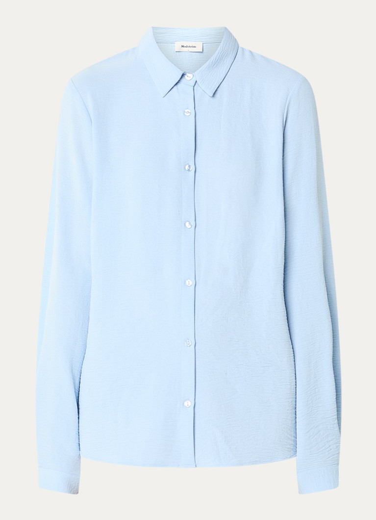 Modström Dames Ossa blouse met kraag in de kleur Lichtblauw