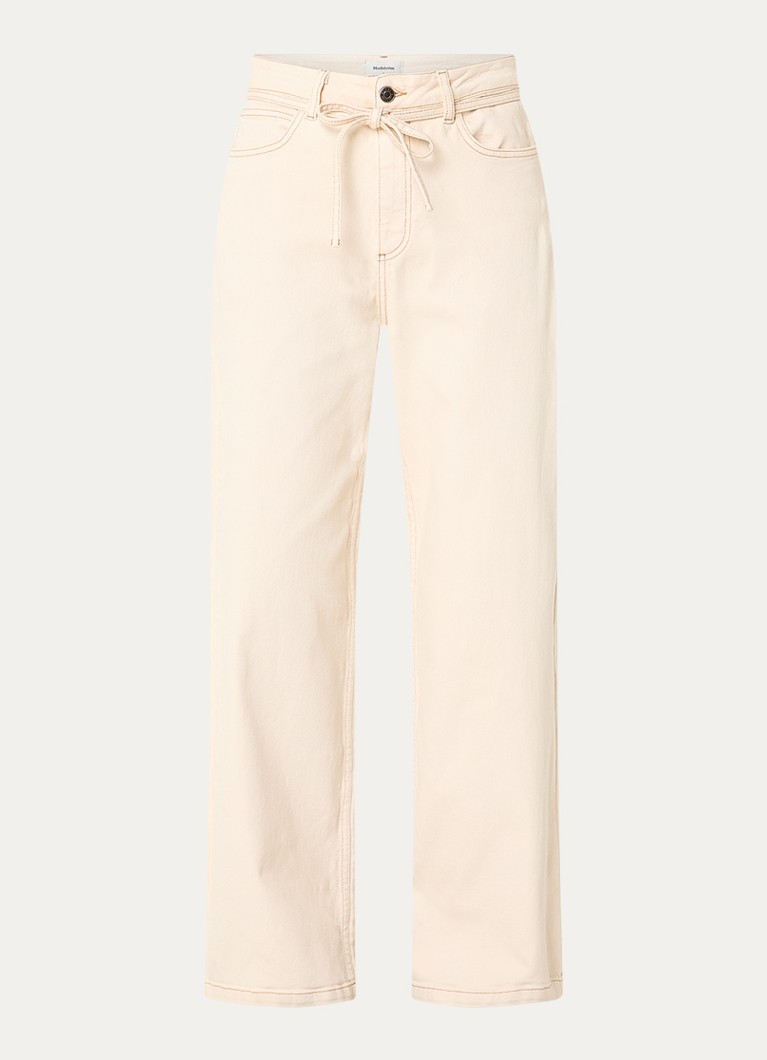 Modström Dames Isolde high waist loose fit jeans met gekleurde wassing in de kleur Creme