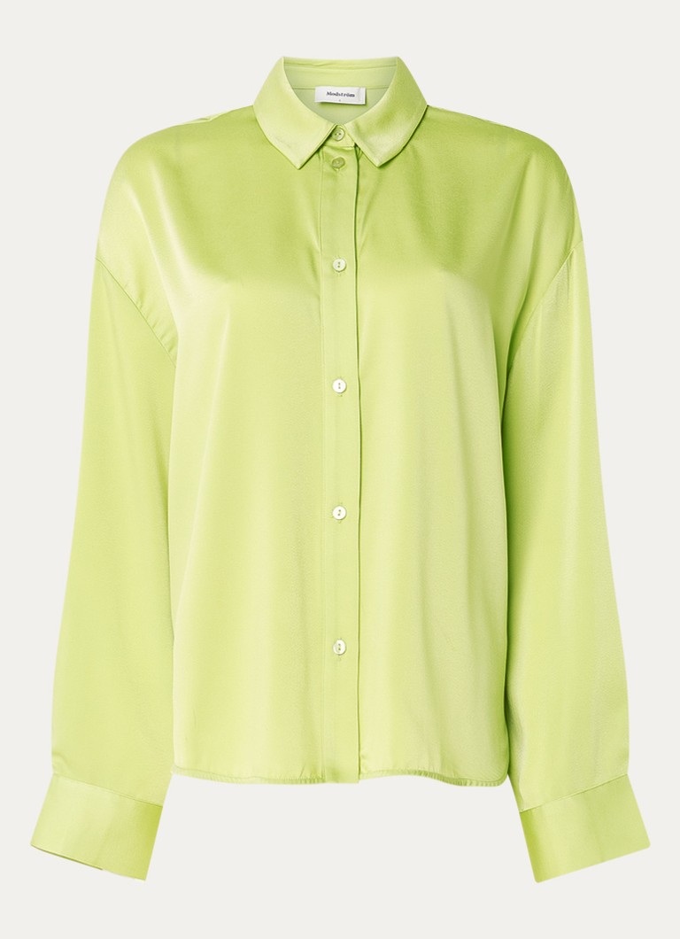 Modström Dames Shelton blouse met glanzende finish in de kleur Lime