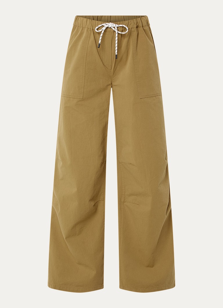 Modström Dames Urania high waist loose fit broek met steekzakken in de kleur Khaki