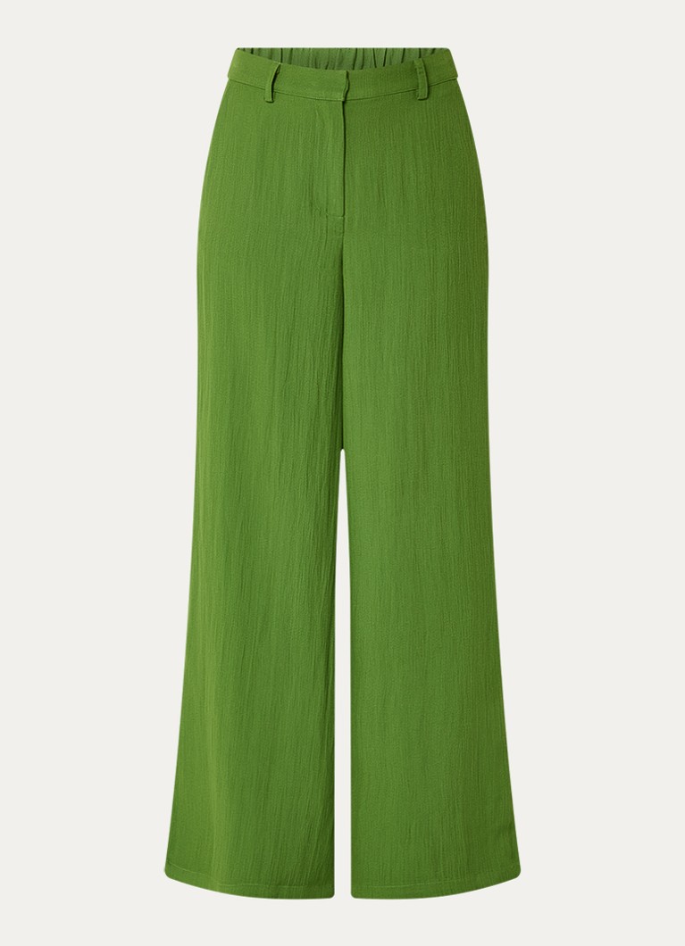 Modström Dames Benitta mid waist wide fit pantalon van crêpe in de kleur Groen