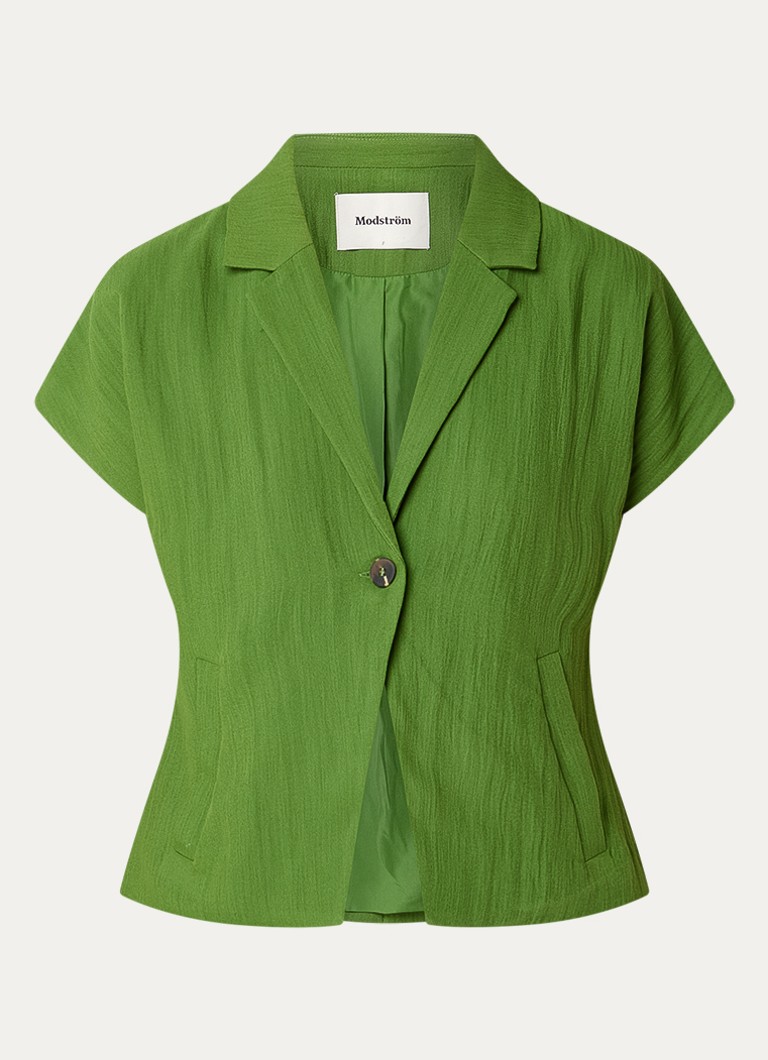 Modström Dames Benitta blazer van crêpe met paspelzakken in de kleur Groen